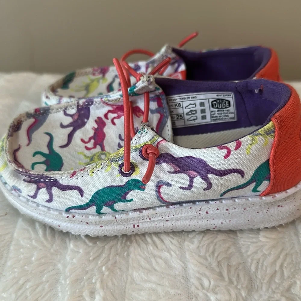 Hey Dude Kids Moccasins with Dinosaur Print - Picture 5 of 7